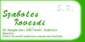 szabolcs kovesdi business card